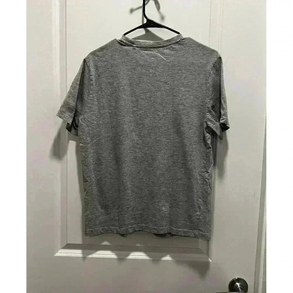 Perry Ellis Mens Medium Black And Grey Front Logo Crew Neck T Shirt (0118) - Picture 5 of 8